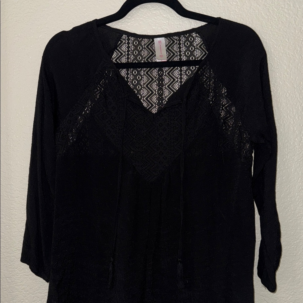 Elegant Black Lace Women's Top
